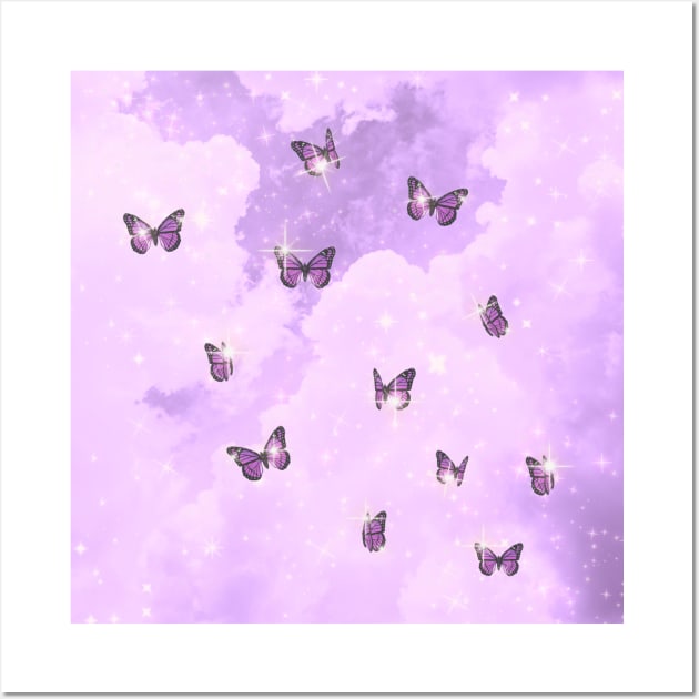 Little Purple Butterflies Wall Art by Trippycollage